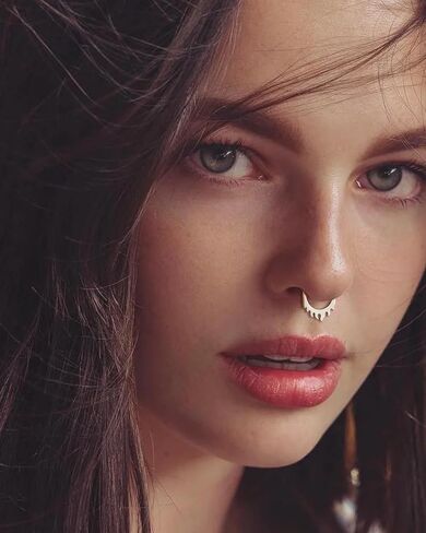 COCHARM Minimalist Flame G23 Solid Titanium Septum Rings 16G Setpum Jewelry Dainty Helix Daith Earrings for Women Cute Helix Daith Piercing Jewelry in Kuwait