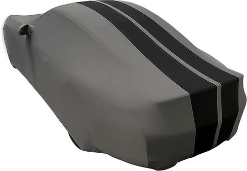 غطاء سيارة Porsche الداخلي - الساتان المطاطي Ultraguard متوافق مع 1999-2025 Porsche 911 Coupe Carrera Targa Turbo GTS، Cayman & Boxster - المقاس المخصص النهائي (خطوط سوداء/رمادية داكنة) in Kuwait