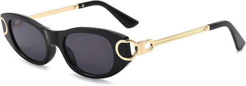 JUDOO Retro Oval Sunglasses for Women 2024 Trendy 90's Cat Eye Sunglasses Cool Oval Sun Glasses Trending Vintage Shades UV400 in Saudi Arabia