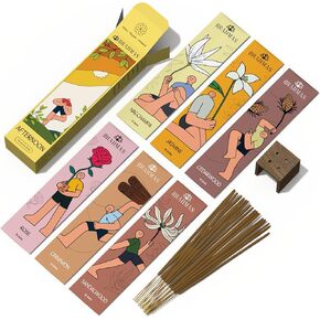 BRAHMAS Frankincense Incense Sticks with Holder (60 Sticks) - Long Burn Pure Organic Natural Incense Frankincense Sticks for Church, Meditation, Relaxation (100gm) - Non-Toxic & Chemicals Free