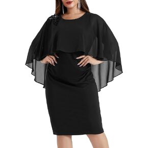 فستان هانا نيكول للسيدات من الشيفون لحفلات الزفاف ورقبة دائرية أنيق مطرز يدويًا فساتين كوكتيل ضيقة للحفلات in Kuwait