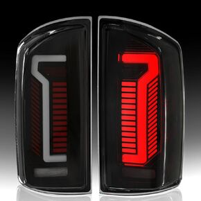 Sequential Full Led tail lights for 2007-2008 Dodge Ram 1500,2007-2009 Ram 2500 3500 Starting Animated Rear Light Assembly, Dynamic Turn Signal,Brake Light,Reverse Light Smoked