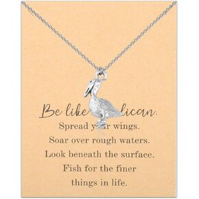 TGBJE Pelican Inspiration Jewelry Pelican Lover Gift Be Like A Pelican Necklace Pelican Theme Gift Tropical Bird Gifts Sea Bird Jewelry