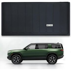 Trunk Mat for Rivian R1S 2022 2023 2024,TPE All Weather Custom Fit Trunk Mat Accessories, Waterproof Rear Cargo Mat Easy to Clean for 2022 2023 2024 Rivian R1S-Black