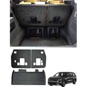 Marretoo Cargo Mats 2022 2023 2024 2025 for Kia Carnival 8 Seats Accessories Cargo Mat Seat Backrest 2 in1 Mat All-Weather TPE Black Trunk Cargo Liner for Kia Carniva Accessories (NOT for Hybrid)