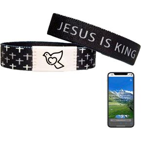 Bible Verse Bracelets With NFC Music, Christian Daily Bible Verse Bracelet Inspirational Bible Verse, Wearable Bible Bracelet For Women Scripture Bracelets Christian Gift