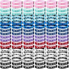 120 Pcs Webbing Bracelets What Would Jesus Do Bracelets Christian Gifts WWJD Bracelets Jesus You Christian Bracelets Bulk Adjustable Wristbands Colorful for Church Women Men Fundraisers