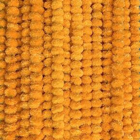 The Art Box 10 Pcs - 4.5 feet Artificial Marigold Garland Halloween Decorations Wedding Fake Flowers Fall Garland Christmas Decor Garland Strands, Lemon Yellow