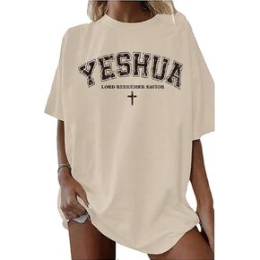 Christian Shirts for Women Oversized YHWH Graphic Shirt Jesus Faith Inspirational Casual Tee Tops