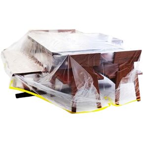 Ruibo Large Sofa Couch Cover for Furniture Protector Cover/Waterproof Plastic Drop Cloth/Clear Plastic Tarp for Painting,Moving and Long Term Storage, / 12 sq.ft,146"lx106"w