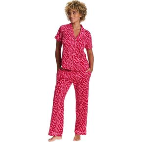 bebe Womens Pajama Sets - Notch Collar Pajama Top and Pajama Pants PJ Set - Pajamas for Women Logo