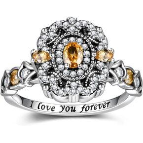 Sterling Silver Urn Ring for Ashes 925 Vintage Cremation Jewelry Ash Cubic Zirconia Bereavement Keepsake Rings Memorial Gifts for Women