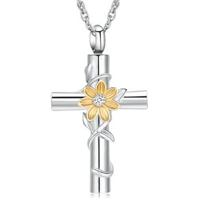 shajwo Sunflower Urn Necklaces for Ashes for Women Men Cremation Jewelry Memorial Human Ashes Pendant in Saudi Arabia