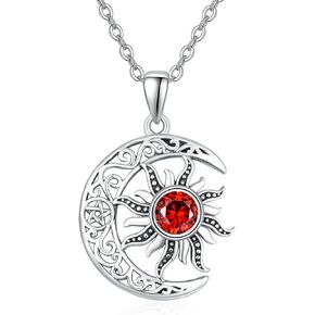 Dreamboat Sterling Silver Sun Moon Necklace for Women Crescent Moon Necklace Celestial Necklace Sun Necklace Sun Moon Jewelry Gifts