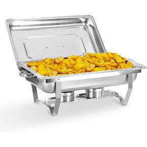 Chafing Dishes for Buffet 4 Pack, 9 QT Full Pan Stainless Steel Chafing Dish Buffet Set Sturdy and High Grade Chafers and Buffet Warmers Sets for Any Party with Complete Set