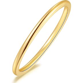 14K Gold Rings for Women Dainty Gold Rings for Women Simply-Designed Gold Non Tarnish Rings Plain And Fashionable Gold Rings 5-9