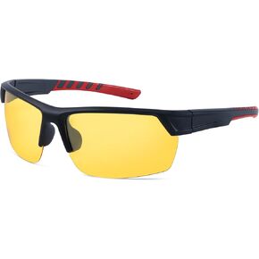 LVIOE Sports Night Vision Pro Glasses Men Women Yellow Anti Glare Polarized Night Driving Glasses Enhance Contrast N3080