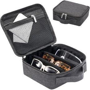 Lolalet Travel Sunglasses Organizer Storage Case, Adjustable Slots Multiple Eyeglasses Storage Bag