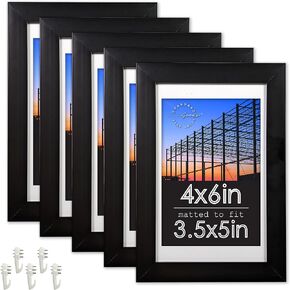 Standard Goods Home Décor Linear Picture Frame Set, 5-Pack Black (12.5x12.5) - Ideal for Photos, Posters, Art, and Holiday Gifting - Wall Display, Horizontal or Vertical