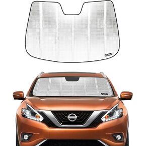 Windshield Sun Shade for 2019-2024 Nissan Murano with Rearview Mirror Camera Option Front Window Sunshade. Reflective Rigid Material
