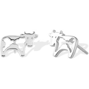 Boma Jewelry Sterling Silver Cow Stud Earrings