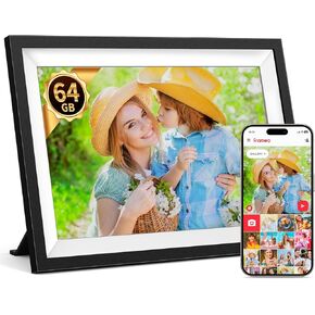 Frameo Digital Picture Frame,10.1 Inch Smart Digital Photo Frame WiFi, 1280x800 IPS Touch Screen,64GB Large Storage, Load from Phone,Auto Rotating,Share Pohto or Video Instantly