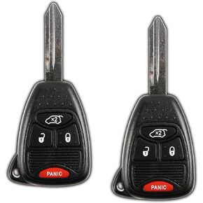 2X KeylessOption Key Fob Replacement for 2004 2005 2006 2007 2008 Dodge Grand Caravan Chrysler Town Country Pacifica Jeep Liberty Keyless Entry Remote, 4-Button M3N5WY72XX, Self Programming