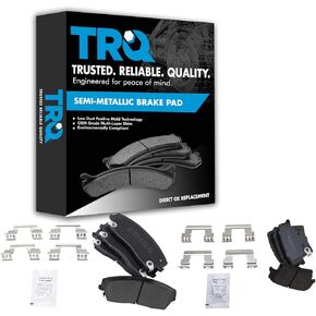TRQ Front & Rear Brake Pads Semi-Metallic Compatible with 2005-2020 Chrysler 300 2009-2020 Dodge Challenger 2006-2020 Charger 2005-2008 Magnum