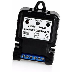 Acxico 1Pcs Portable Solar Charger Controller PWM Solar Panel Charge Controller 6V/12V 10A Battery Charger Regulator with LED Indicator