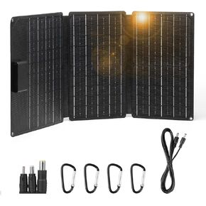 Raddy SP30 30W Solar Panel, Foldable Portable Solar Charger, QC3.0 USB Port/Type-C/DC 18V Fast Charging Battery Charger for Outdoor Camping Hiking