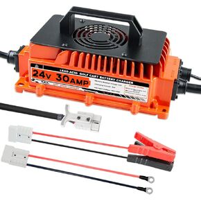 24V 30A Forklift Battery Charger 24 Volt Battery Charger with Anderson Plug Lead-Acid Battery Chargers for Sicorssors Lift, Pallet Jack, Lawn Mower, Floor Scrubberb