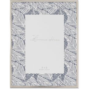 Lawrence Frames Gold Metal Picture Frame - Blue Floral Mat - 4x6