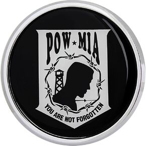 POW/MIA Military Veteran Chrome Auto Emblem