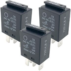 3-Piece Set #404 7M0951253C Relay 12VDC 30A 5-Pin Plug-in Multipurpose Automotive Relay Compatible for Some Volkswagen and Audi Vehicles