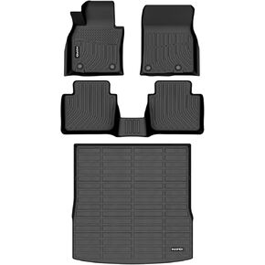 HAFIDI® Floor Mats & Cargo Liner Set Fit for Mazda CX-50 2023 2024 2025 All Weather Protection TPE Anti-Slip Automotive Floor Liners, Fits 1st & 2nd Row Full Set Custom Mazda CX50 Accessories, Black