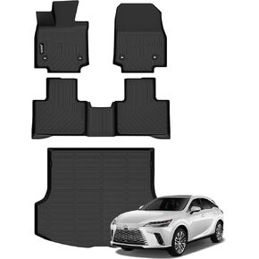 Car Floor Mats & Cargo Liner for RX 2023-2025 Lexus RX /RX350 /RX350h /RX500h (NOT for RX450h+ PHEV) All Weather Floor Mats Set Custom RX Full Set Accessories Black