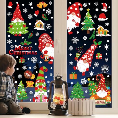 9 Sheets Mega Bundle of 144 Reusable Christmas White Snowflakes Window Clings Decal Stickers - Ornaments for Winter Frozen Party Supplies Wonderland Decorations for Windows in Saudi Arabia