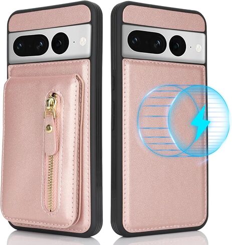 for Google Pixel 7 case with Card Holder, Pixel 7 Phone Case Wallet for Women magsafe Compatible Wallet Detachable 2-in-1 for Men-White Leopard in Saudi Arabia