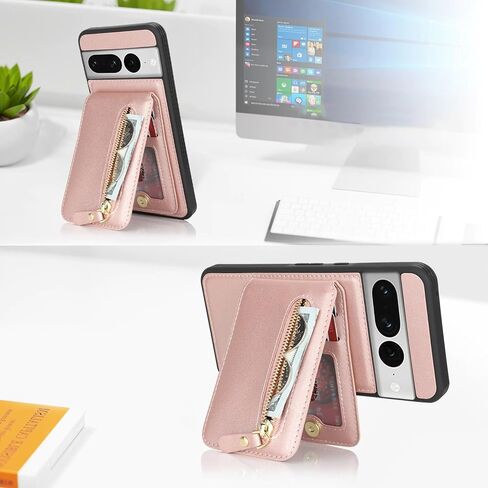 for Google Pixel 7 case with Card Holder, Pixel 7 Phone Case Wallet for Women magsafe Compatible Wallet Detachable 2-in-1 for Men-White Leopard in Saudi Arabia