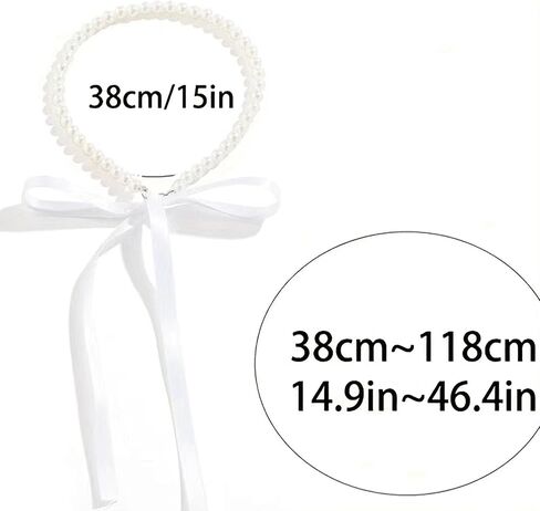 Pearl Choker with Ribbon Bow Necklace for Women Bowknot Pearl Necklace Ribbon Long Necklace Trendy Jewelry for Women in Kuwait