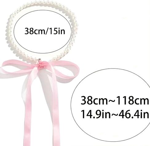 Pearl Choker with Ribbon Bow Necklace for Women Bowknot Pearl Necklace Ribbon Long Necklace Trendy Jewelry for Women in Kuwait