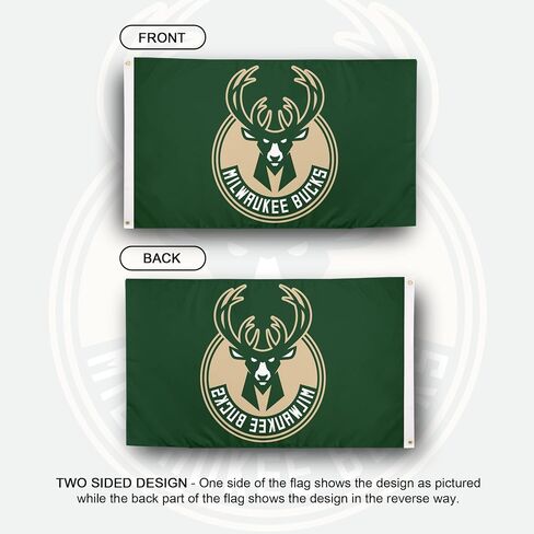 Desert Cactus Milwaukee Bucks Flag Team NBA National Basketball Association 100% Polyester Indoor Outdoor 3x5 feet Flags (Flag E) in Saudi Arabia