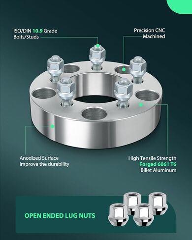 SCITOO 2Pcs 5x135 to 5x4.5 Wheel Adapters 1.5" Studs 12x1.5 Bore 87.1mm No Hubcentric Fit for Lincoln Blackwood Navigator for Ford Expedition for F-150 for F-150 Heritage in Saudi Arabia