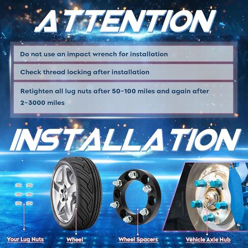6x5.5 2in Wheel Spacers, 6x139.7mm Forged 6 Lugs Adapters, Fit for Toyota 4Runner 1989-2022, for FJ Cruiser 2007-2014, for Tacoma 1995-2023, for Tundra 2000-2006, 108mm Bore w/ M12x1.5 Studs -4pcs in Kuwait