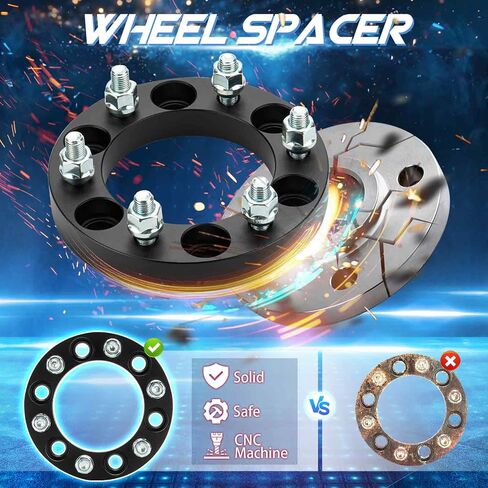 6x5.5 2in Wheel Spacers, 6x139.7mm Forged 6 Lugs Adapters, Fit for Toyota 4Runner 1989-2022, for FJ Cruiser 2007-2014, for Tacoma 1995-2023, for Tundra 2000-2006, 108mm Bore w/ M12x1.5 Studs -4pcs in Kuwait