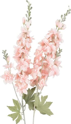 قطعتان من زهور الدلفينيوم الاصطناعية زهور حرير بنفسجية وهمية مع تشكيلة نباتات جذعية للمنزل والحديقة وحفلات الزفاف وتزيين الطاولة (وردي) in Kuwait