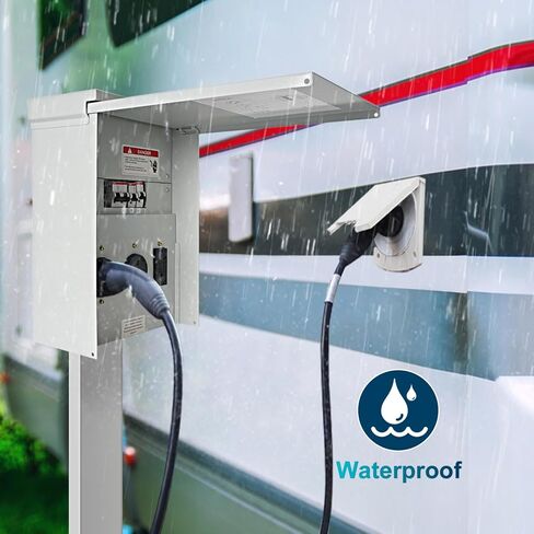 لوحة مخرج طاقة مؤقتة مع لوحة كهربائية لمقبس RV بقدرة 20 50 أمبير، صندوق قواطع سلكي مسبقًا لسيارة التخييم RV، مولد السفر، منزل متنقل، موقع بناء، لوحة كهربائية RV in Kuwait