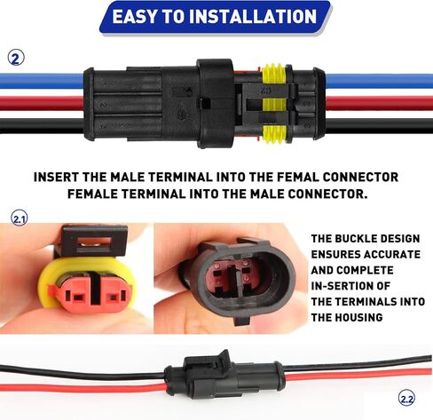 800Pcs Waterproof Wire Connectors,50 Kits Automotive Electrical Connectors Electrical Wire Connectors Kit 1/2/3/4/5/6 Pin Waterproof Connectors for 16-22 AWG Wires with Ratchet Crimping Tool in Kuwait