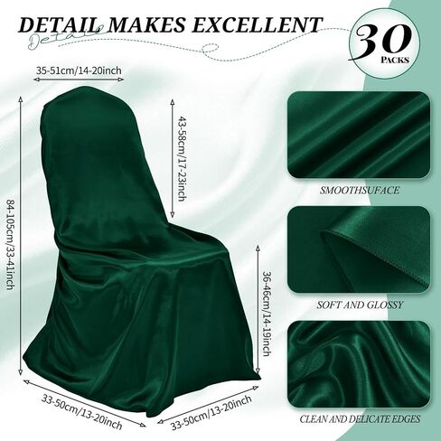 30 Pcs Gold Chair Covers 43x55 inch Universal Chair Covers Satin Chair Covers for Wedding,Removable Washable Chairs Slipcover Fits Most Chairs,Silky Chair Cover Protector for Party Banquet Event Hotel in Saudi Arabia