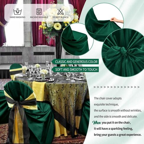 30 Pcs Gold Chair Covers 43x55 inch Universal Chair Covers Satin Chair Covers for Wedding,Removable Washable Chairs Slipcover Fits Most Chairs,Silky Chair Cover Protector for Party Banquet Event Hotel in Saudi Arabia